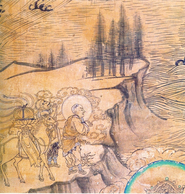 敦煌榆林窟第3窟东壁玄奘取经图
(采自:《敦煌佛教东传故事画卷》,商务印书馆,1999年)